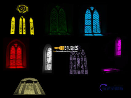 各种欧式窗户PS建筑笔刷-玩吧资源站