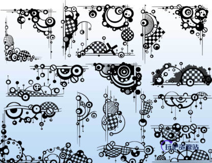 30个非主流时尚艺术边框、潮流边界PS笔刷下载-玩吧资源站