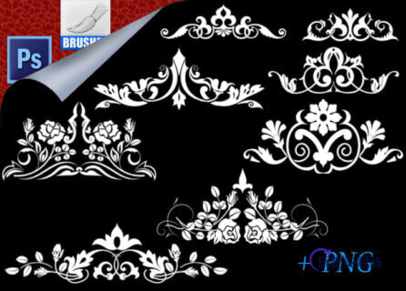 古典植物花纹、贵族印花图案Photoshop笔刷下载-玩吧资源站