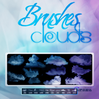 高清云层、云朵PS云笔刷下载-玩吧资源站