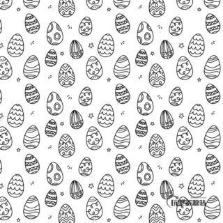 卡哇伊复活节彩蛋涂鸦、卡通复活蛋Photoshop笔刷下载-玩吧资源站