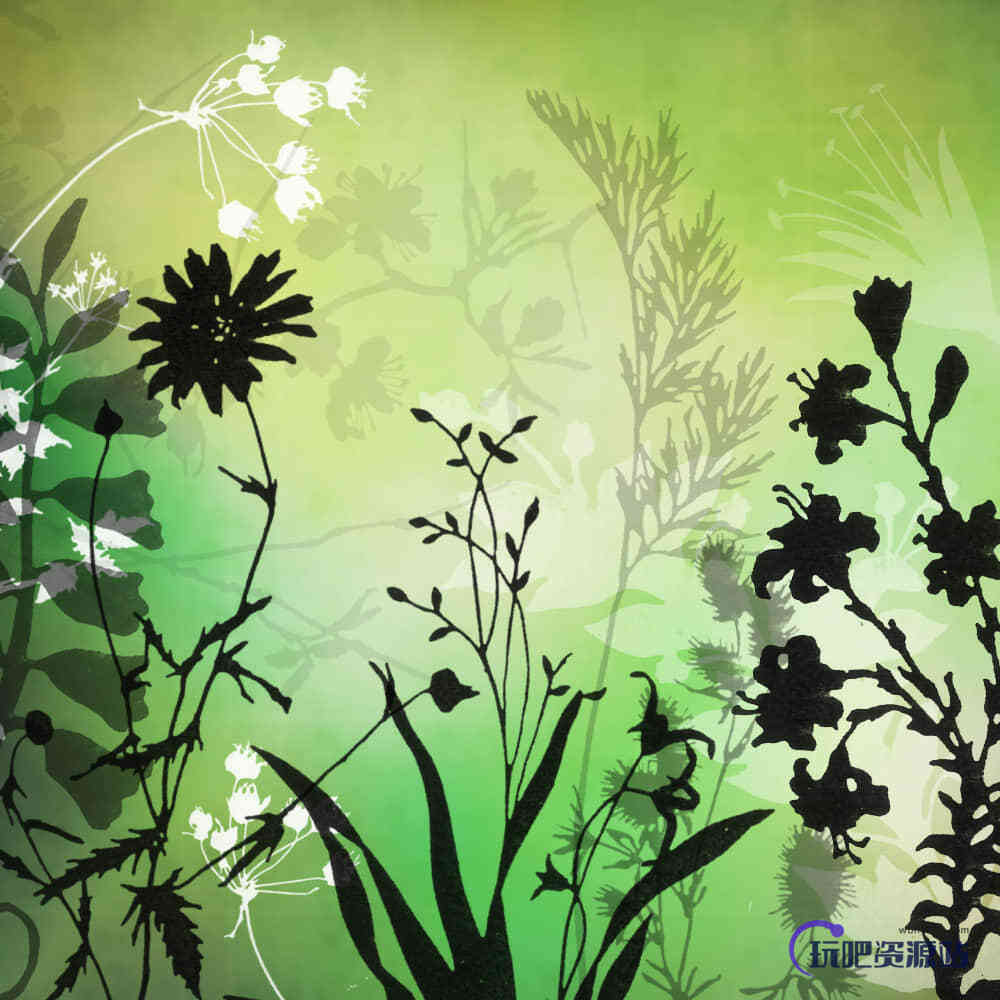 23种免费的植物花纹图案Photoshop笔刷下载
