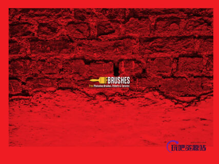 城市墙砖纹理、墙壁背景PS笔刷下载-玩吧资源站