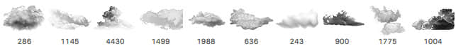 10个免费的天空云朵、云彩、白云Photoshop云笔刷下载