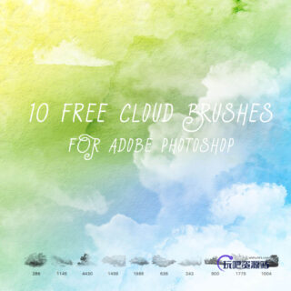 10个免费的天空云朵、云彩、白云Photoshop云笔刷下载-玩吧资源站