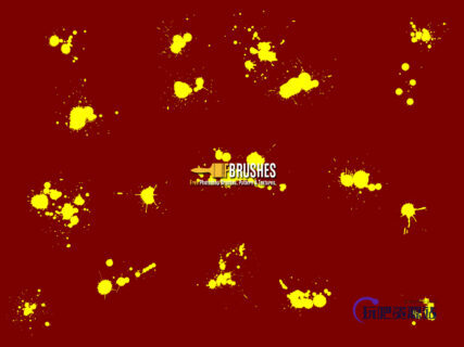油漆墨水喷洒、滴溅Photoshop笔刷下载-玩吧资源站
