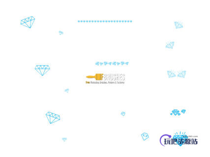 可爱的卡通砖石、卡哇伊宝石Photoshop美图笔刷-玩吧资源站