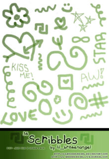 可爱童趣水笔涂鸦Photoshop卡哇伊笔刷下载-玩吧资源站