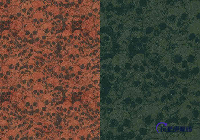 恐怖骷髅头Photoshop填充图案底纹素材 Patterns 下载