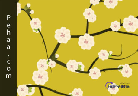 挑花盛开图案Photoshop填充图案底纹素材.pat 免费下载-玩吧资源站