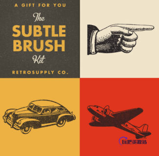 细微的磨砂式纹理效果Photoshop笔刷下载-玩吧资源站