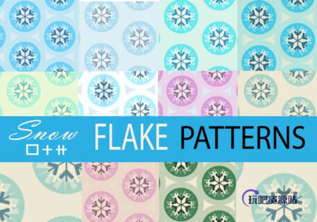 可爱雪花背景图案PS底纹填充素材.pat下载-玩吧资源站