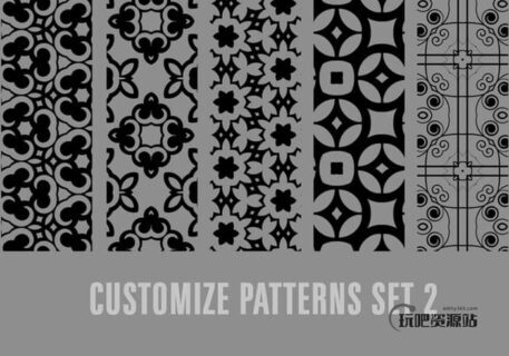 经典民族花纹图案Photoshop印花图案填充素材下载-玩吧资源站