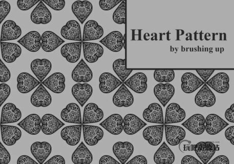 爱心花纹艺术图案PS填充素材下载-玩吧资源站