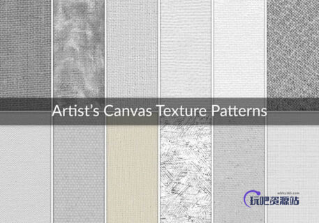 12种编织物纹理、画布底纹Photoshop填充素材下载-玩吧资源站