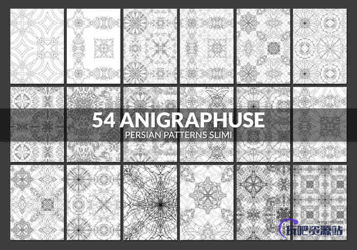 复古式波斯花纹图案Photoshop填充图案底纹素材 Patterns 下载