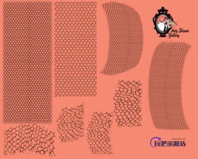 鳞片、动物皮甲皮肤纹理Photoshop笔刷下载-玩吧资源站