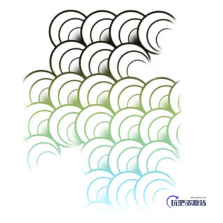 手绘鱼鳞效果Photoshop笔刷素材-玩吧资源站