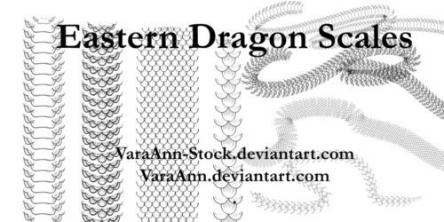 多种鳞片、蛇鳞、鳞甲、龙鳞皮肤纹理Photoshop笔刷下载-玩吧资源站