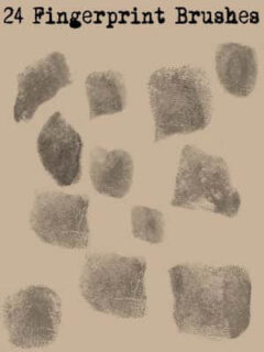 24种真实的指纹纹理PS笔刷素材-玩吧资源站