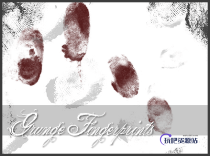 指纹痕迹PS笔刷(图片格式)-玩吧资源站