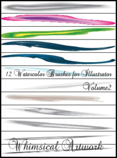 12钟艺术水彩Photoshop笔刷素材下载-玩吧资源站