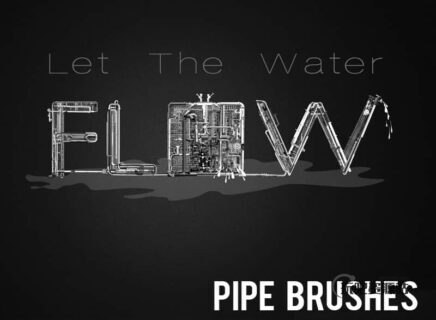 管道、水管、气管PS笔刷素材下载-玩吧资源站