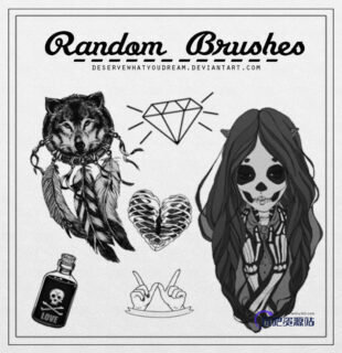 可爱非主流美图饰品PS笔刷下载-玩吧资源站