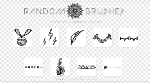 简单萌哒哒相片美化素材PS笔刷下载-玩吧资源站