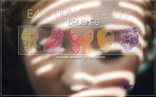 鬼魅剪纸动物图案PS笔刷下载-玩吧资源站