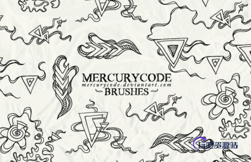 另类三角涂鸦饰品PS笔刷下载-玩吧资源站