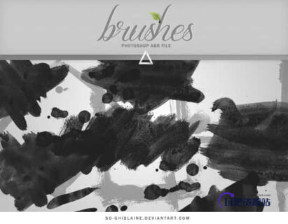 免费油漆刷子涂痕Photoshop笔刷下载-玩吧资源站