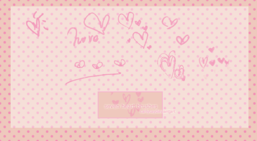 情人节手写爱心涂鸦PS笔刷下载-玩吧资源站