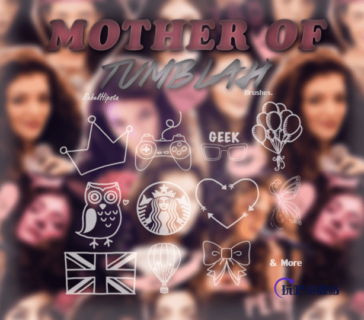 可爱英美手绘涂鸦PS照片美化笔刷下载-玩吧资源站