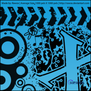 非主流城市涂鸦Photoshop装饰笔刷-玩吧资源站