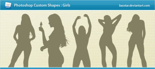 成人女性剪影photoshop自定义形状素材 .csh 下载-玩吧资源站