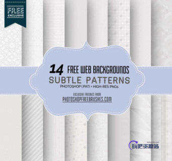 14种经典印花网页背景图案PS填充素材下载-玩吧资源站