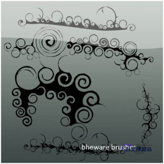 涂鸦旋转花纹图案Photoshop笔刷素材下载-玩吧资源站