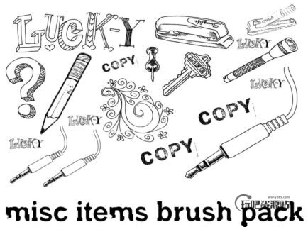 音乐涂鸦素材PS笔刷下载-玩吧资源站