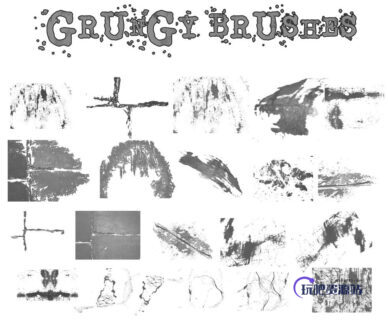 墙壁纹理、墙面、水泥墙痕迹PS笔刷下载-玩吧资源站