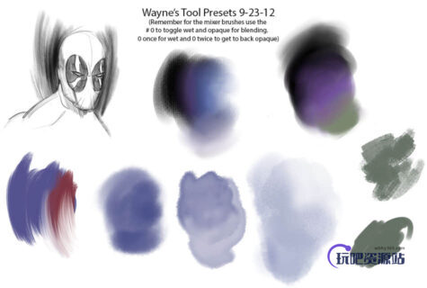 油漆预设帆布纹理Photoshop CS6笔刷下载-玩吧资源站