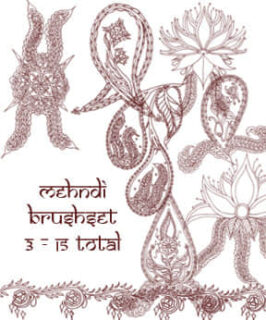 伊斯兰教式手绘植物花纹Photoshop美图笔刷 #.3-玩吧资源站