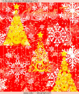 富丽堂皇的圣诞节花纹装饰PS笔刷下载-玩吧资源站