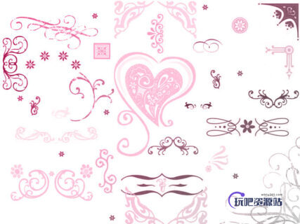 小清新纹饰点缀PS笔刷下载-玩吧资源站