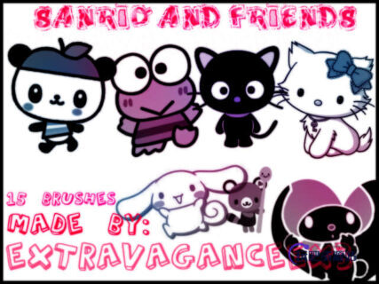 呆萌可爱的卡通图形PS美图笔刷下载-玩吧资源站