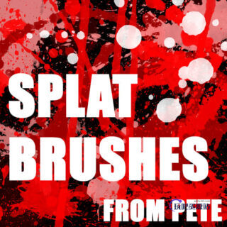 血色油漆滴溅效果Photoshop笔刷下载-玩吧资源站
