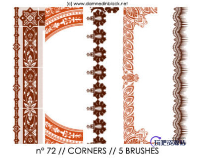 经典东欧民族纹饰图案Photoshop笔刷下载-玩吧资源站