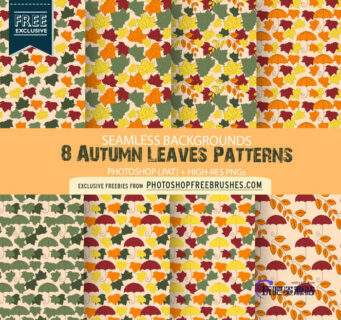 8种树叶背景底纹填充PS填充图案素材-玩吧资源站