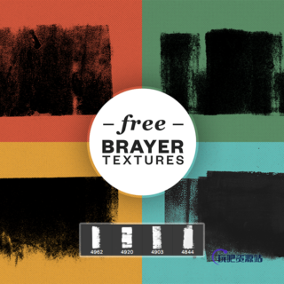 免费油刷滚筒纹理Photoshop画笔素材-玩吧资源站