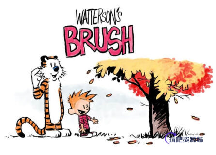 水彩图画Photoshop笔刷下载-玩吧资源站